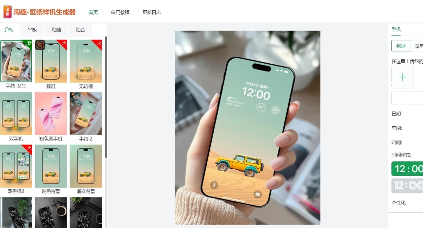 免费的在线壁纸样机生成器：淘趣工坊
